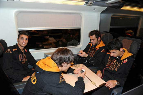 Bojan Lamela J. Angel Cassetti treno Fiorentina-Roma asroma