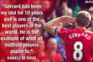 Liverpool, 16 anni dall’esordio di Gerrard. Totti: “Sarebbe il capitano del mio undici ideale”. De Rossi: “E’ il mio idolo e il mio esempio” Liverpool, 16 anni dall’esordio di Gerrard. Totti: “Sarebbe il capitano del mio undici ideale”. De Rossi: “E’ il mio idolo e il mio esempio”