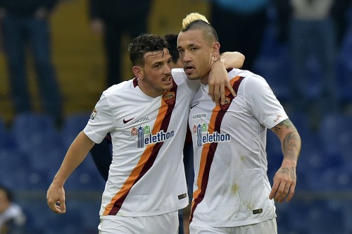 GENOA ROMA ESULTANZA NAINGGOLAN FLORENZI AL GOL (tedeschi)