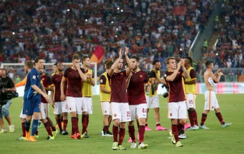 roma-juventus- esultanza squadra gol