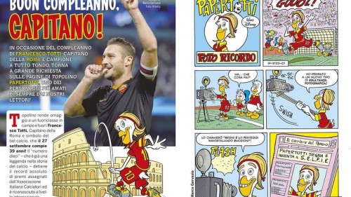 Topolino celebra Totti