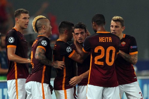 roma-barcellona-florenzi iago falque keita dzeko nainggolan digne gol esultanza