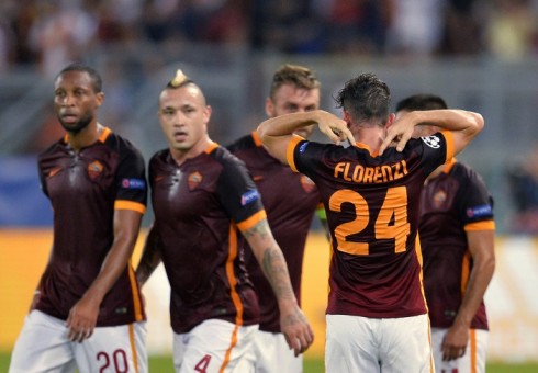 roma-barcellona-florenzi esultanza derossi nainggolan keita