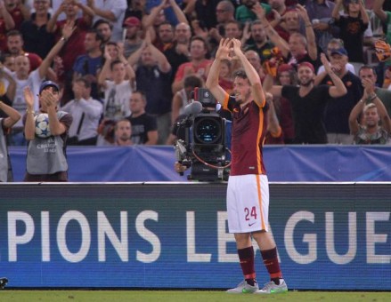 florenzi esultanza gol roma-barcellona-
