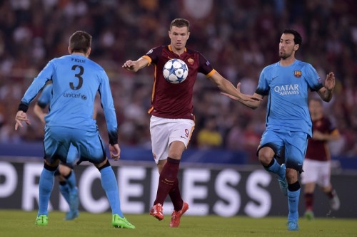 dzeko pique busuqets roma-barcellona-
