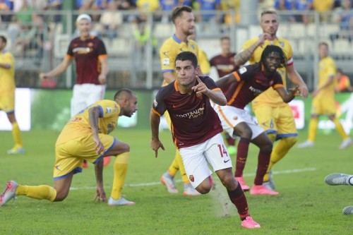 frosinone-roma-iago falque gol esultanza