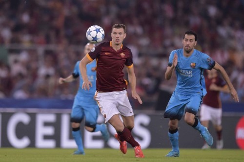 roma-barcellona-dzeko busquets