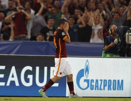 roma-barcellona-florenzi gol esultanza