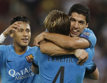 roma-barcellona-suarez rakitic neymar