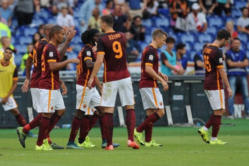 roma-carpi-dzeko vainqueur maicon gervinho digne pjanic gol esultanza squadra