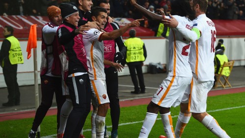 1bayer-roma-iago falque iturbe gervinho derossi gol esultanza