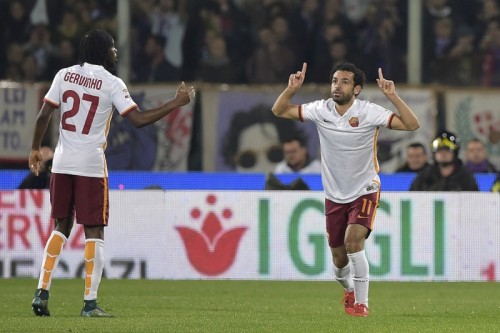 fiorentina-roma-salah gervinho gol esultanza0