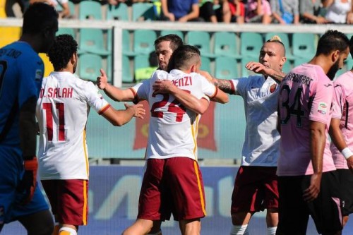palermo-roma-pjanic florenzi salah nainggolan gol esultanza