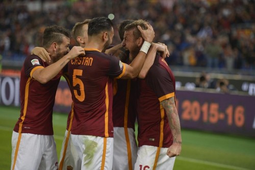 roma-empoli-derossi castan florenzi gol esultanza