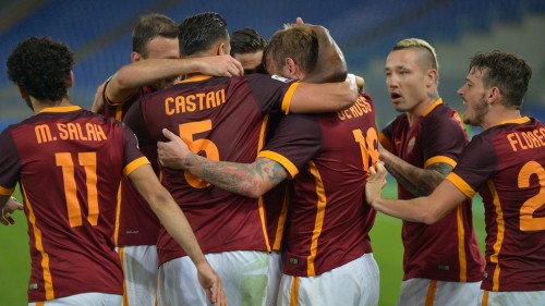 roma-empoli-derossi castan salah florenzi nainggolan gol esultanza