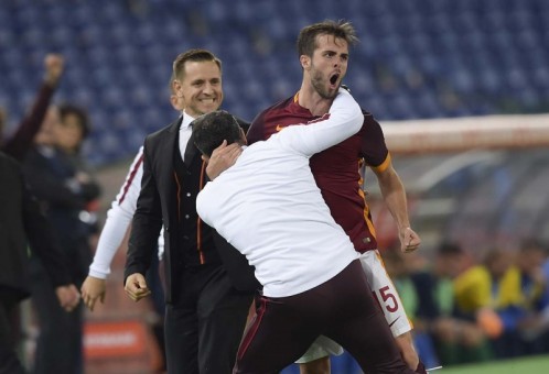 roma-empoli-pjanic zubiria gol esultanza