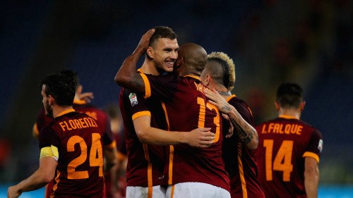 roma-udinese-maicon dzeko florenzi nainggolan gol esultanza