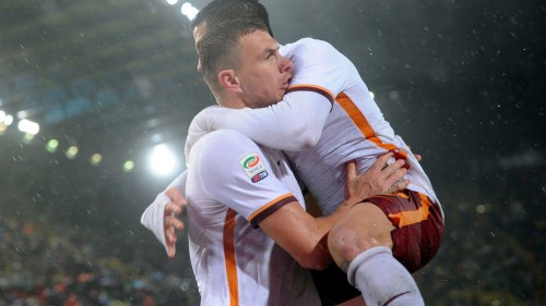 01-bologna-roma-dzeko pjanic gol esultanza