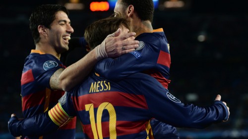 0barcellona-roma-messi suarez neymar gol esultanza