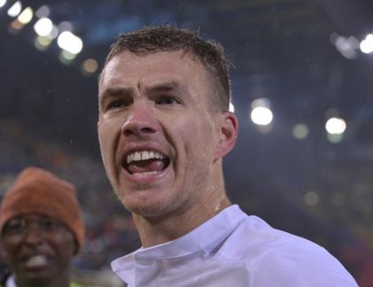 bologna-.roma-dzeko gol esultanza