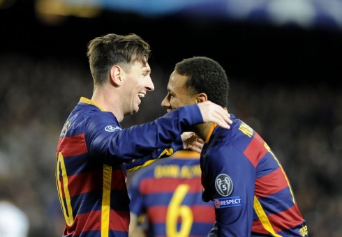 barcellona-roma-messi neymar gol esultanza