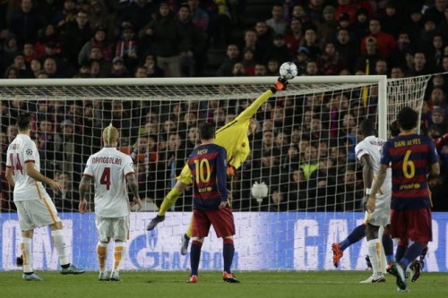 barcellona-roma-messi szczesny