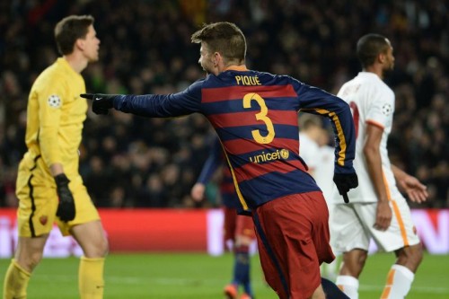 barcellona-roma-pique gol esultanza
