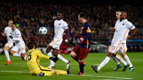 barcellona.roma-messi szczesny gol