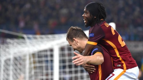 roma-bayer-dzeko-gervinho-gol-esultanza