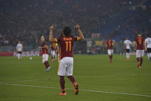 roma-bayer-salah gol esultanza