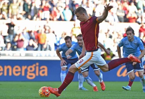 roma-lazio-dzeko gol rigore0