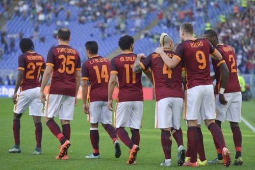 roma-lazio-dzeko nainggolan rudiger salah iago falque gol esultanza torosidis gervinho