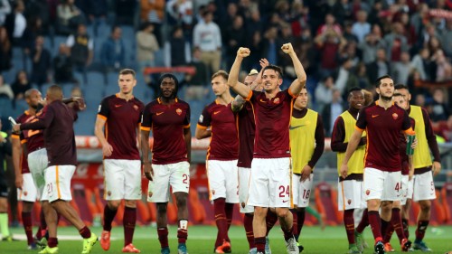 roma-lazio-florenzi nainggolan manolas gervinho nainggolan dzeko esultanza