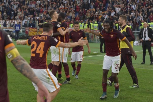 roma-lazio-gervinho florenzi rudiger dzeko esultanza