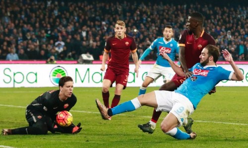 napoli-roma-szczesny rudiger higuain