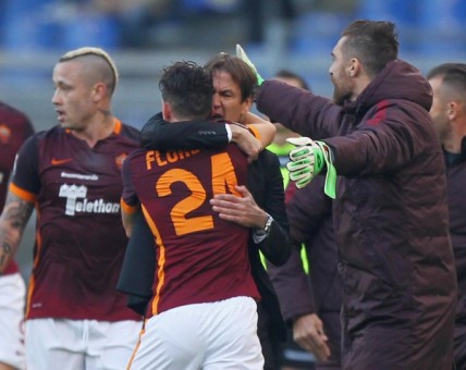 roma-genoa-florenzi garcia de sanctis gol esultanza