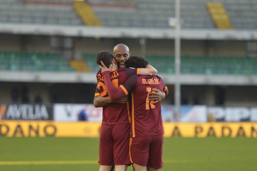 1chievo-roma-florenzi salah maicon gol esultanza