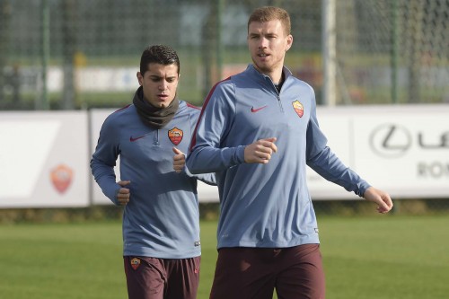 allenamento-roma--dzeko iago falque
