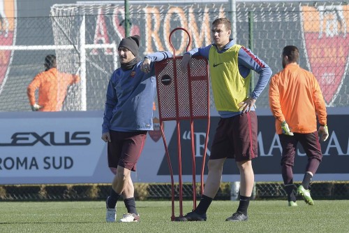 allenamento-roma-dzeko totti
