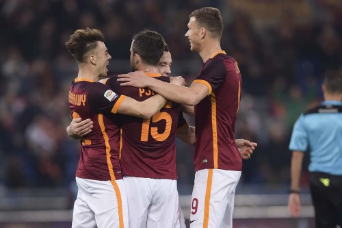 roma-frosinone-nainggolan pjanic dzeko el shaarawy gol esultanza