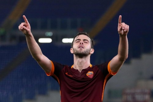 -roma-frosinone-pjanic gol esultanza0