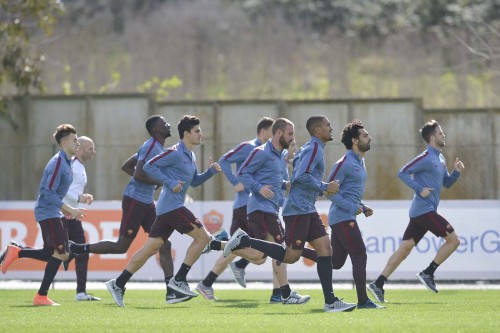 allenamento-roma-de rossi salah pjanic vainqueur perotti