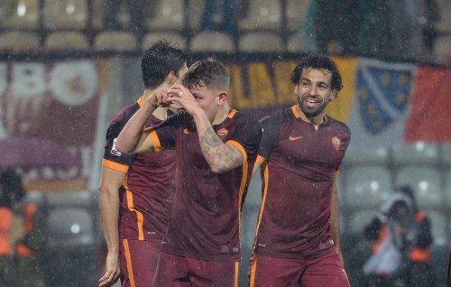 carpi-roma-digne-salah-perotti-gol-esultanza