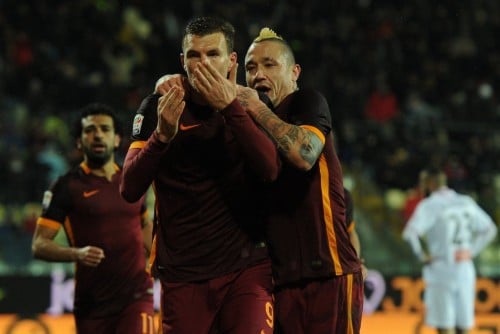 carpi-roma-dzeko nainggolan gol esultanza