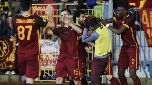 empoli-roma-el shaarawy iago falque rudiger pjanic salah zukanovic gol esultanza