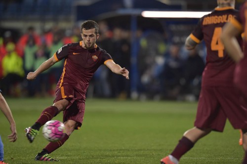 empoli-roma-pjanic tiro gol