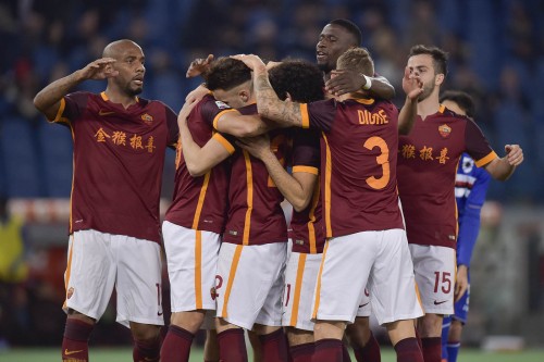 roma-Sampdoria-perotti digne el shaarawy pjanic gol esultanza