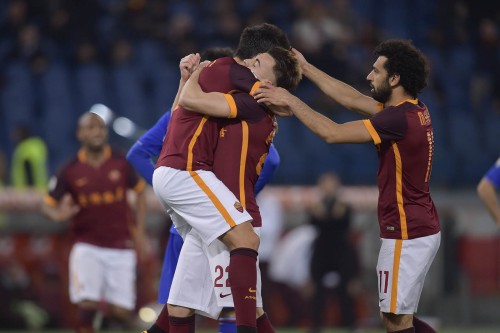roma-Sampdoria-perotti el shaarawy salah gol esultanza