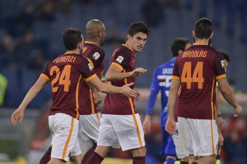 roma-Sampdoria-perotti florenzi manolas gol esultanza