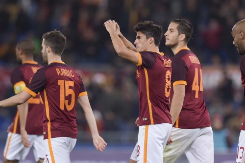 roma-Sampdoria-perotti manolas pjanic gol esultanza